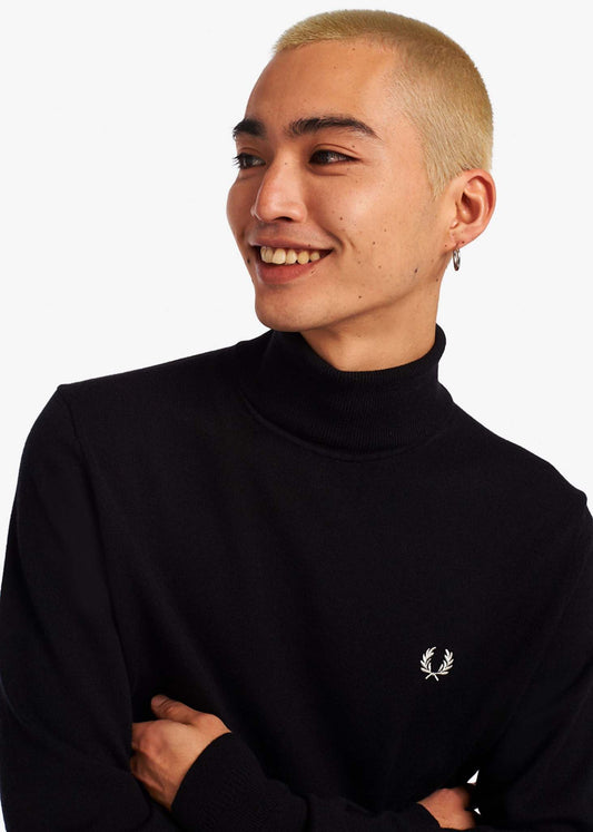 Fred Perry Truien  Roll neck jumper - black 