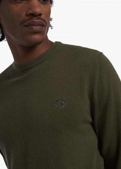 Fred Perry Truien  Classic crew neck jumper - uniform green 