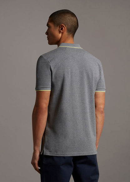 Lyle & Scott Polo's  Tipped polo shirt - mid grey marl lemon 