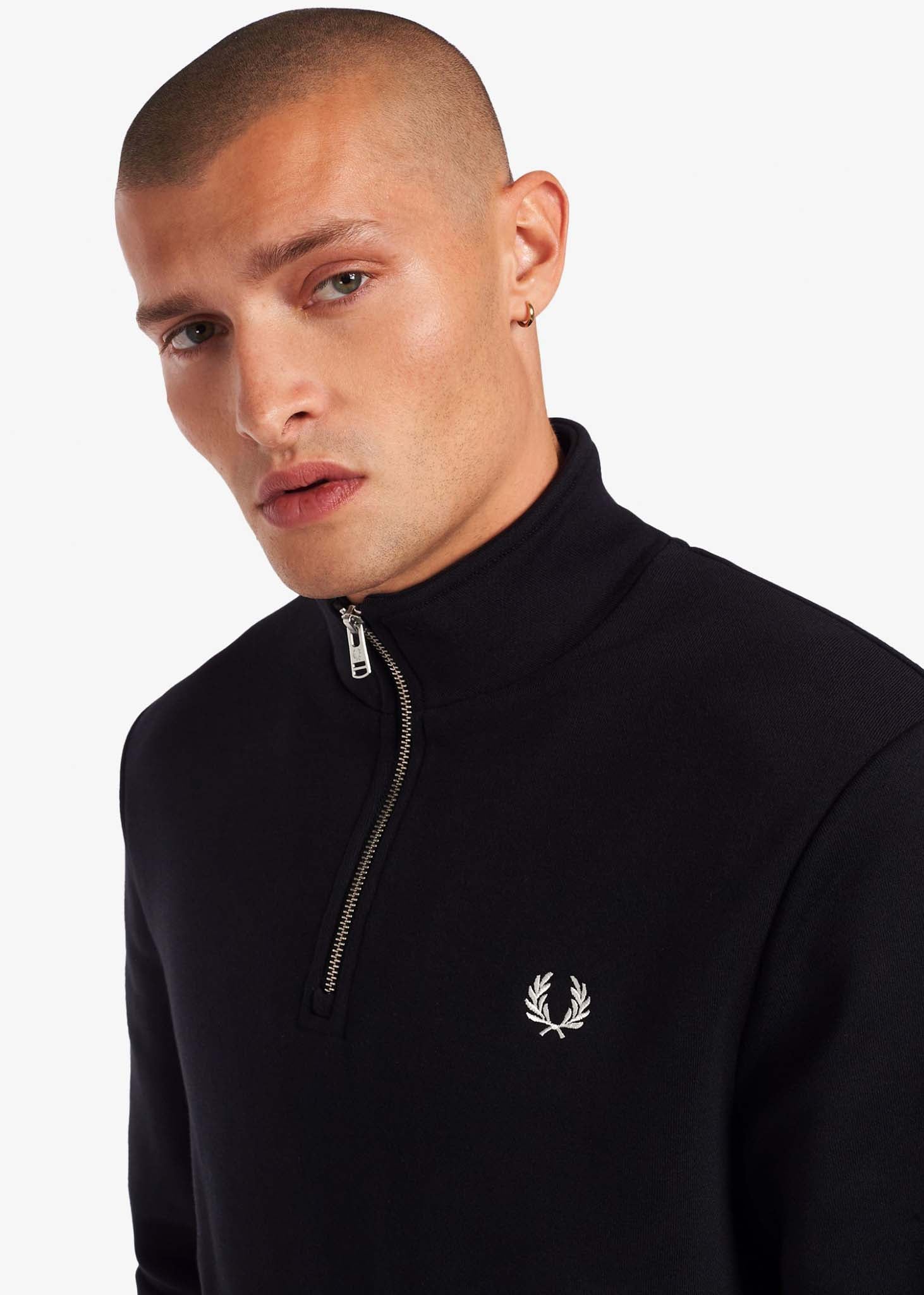 Fred Perry Truien  Half zip sweatshirt - black 