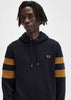 Fred Perry Hoodies  Tipped sleeve hooded sweat - black 