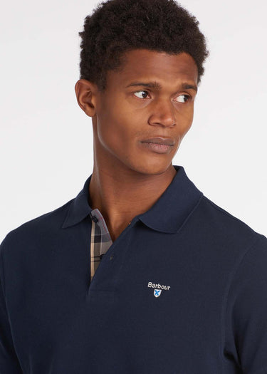 Barbour Polo's  Barbour tartan pique polo - new navy 