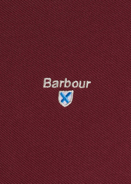 Barbour Polo's  Barbour tartan pique polo - ruby 