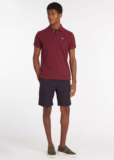 Barbour Polo's  Barbour tartan pique polo - ruby 