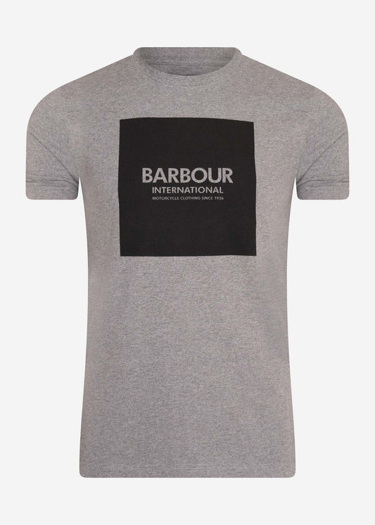Barbour International T-shirts  Block tee - anthracite marl 