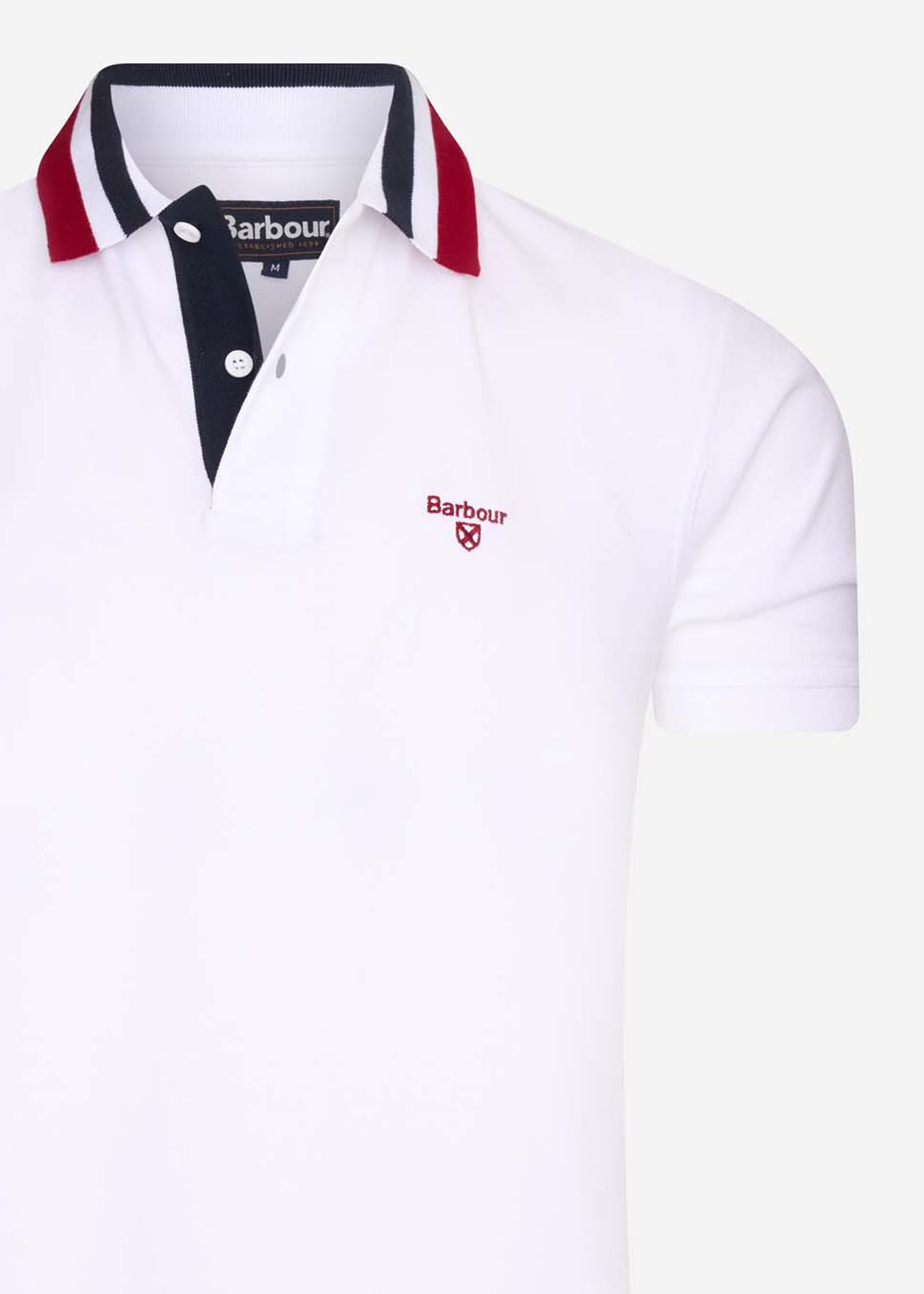 Barbour Polo's  Hawkeswater tipped polo - white red blue 