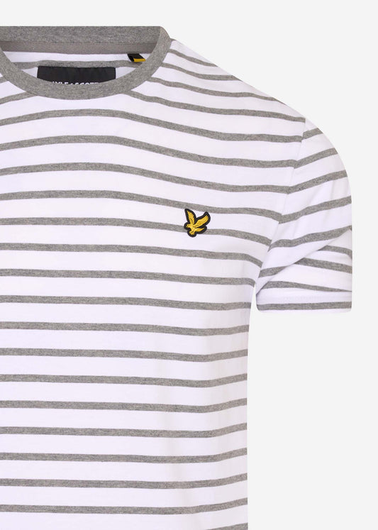Lyle & Scott T-shirts  Breton stripe t-shirt - mid grey marl 