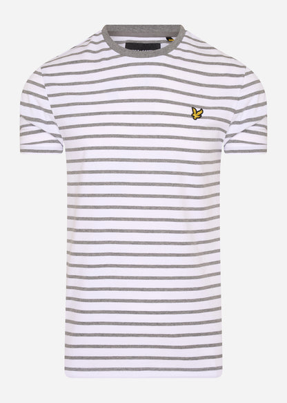 Lyle & Scott T-shirts  Breton stripe t-shirt - mid grey marl 