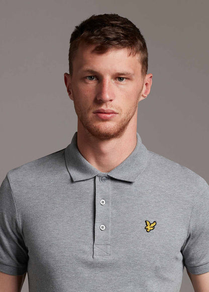 Lyle & Scott Polo's  Plain polo shirt - mid grey marl 