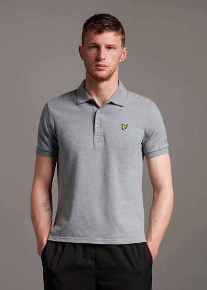 Lyle & Scott Polo's  Plain polo shirt - mid grey marl 