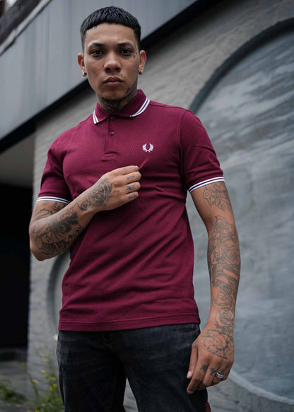 Fred Perry Polo's  Twin tipped fred perry shirt - port 