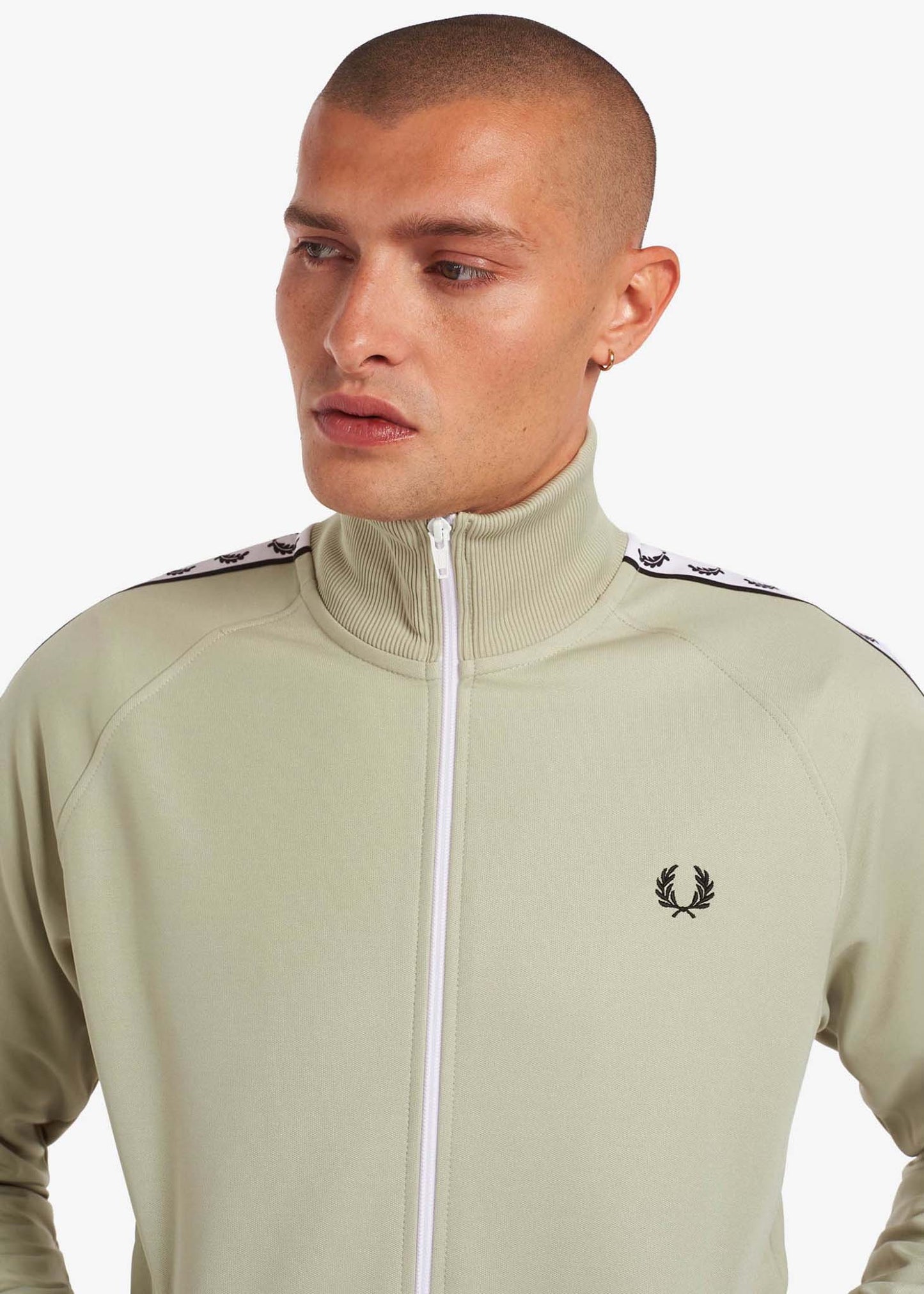 Fred Perry Vesten  Taped track jacket - light oyster 