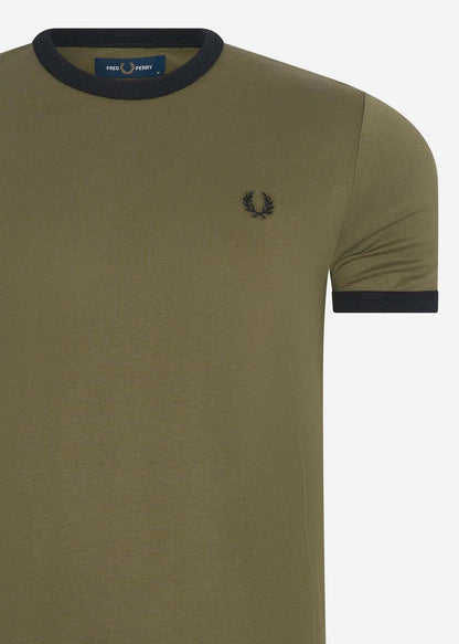 Fred Perry T-shirts  Tonal tape ringer t-shirt - military green 