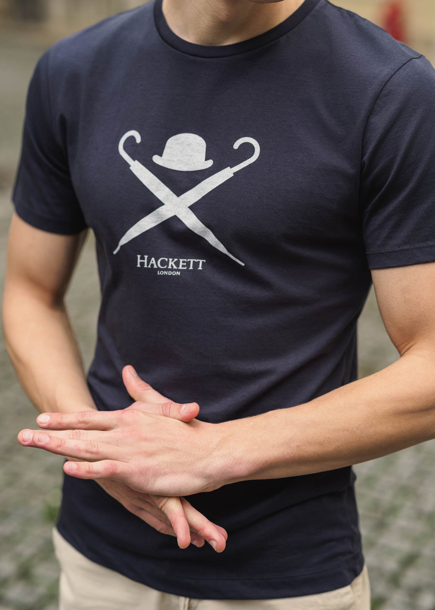 Hackett London T-shirts  Large logo t-shirt - dark navy 