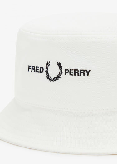 Fred Perry Bucket Hats  Branded twill bucket hat - snow white 