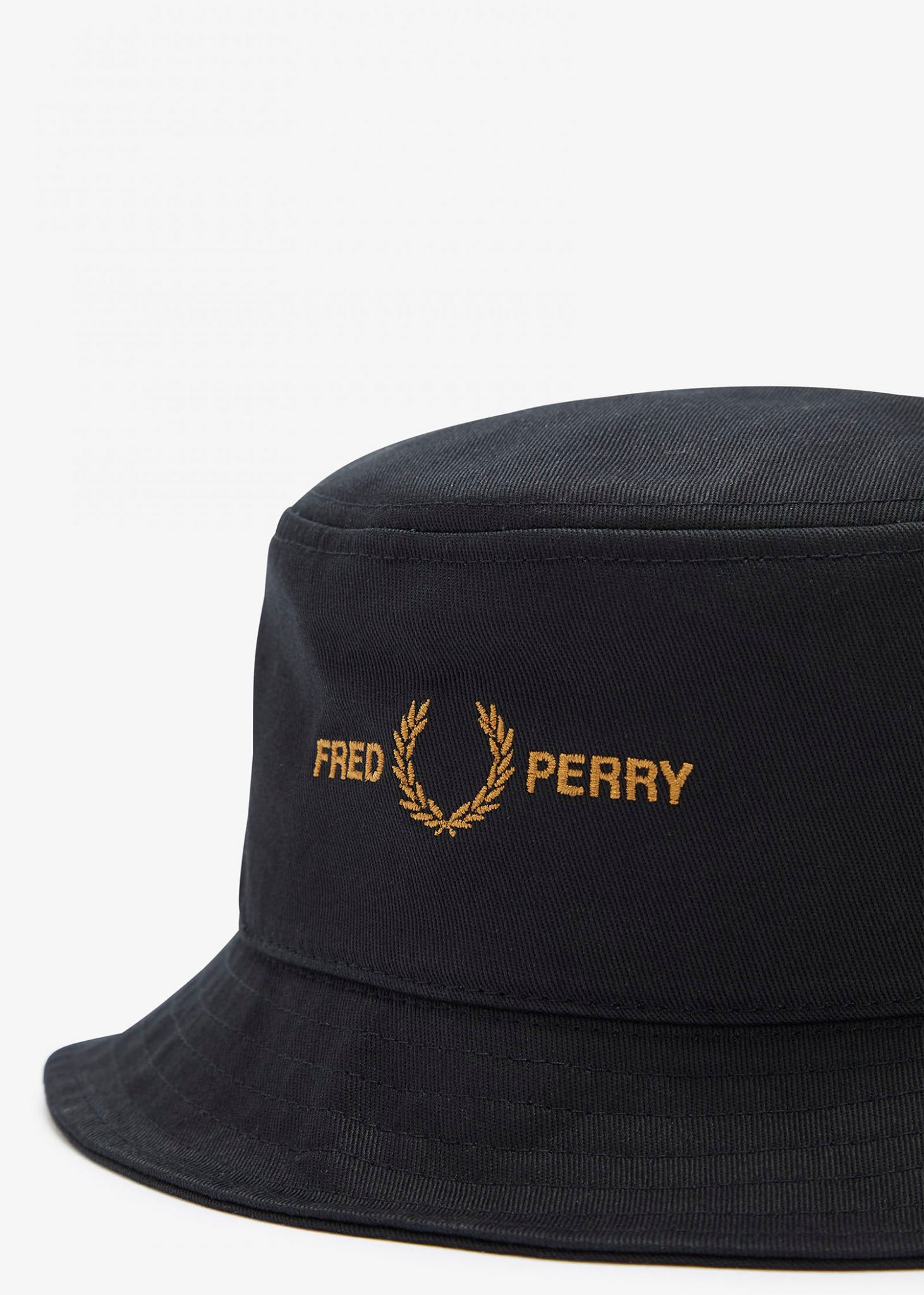 Fred Perry Bucket Hats  Branded twill bucket hat - black 