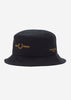 Fred Perry Bucket Hats  Branded twill bucket hat - black 