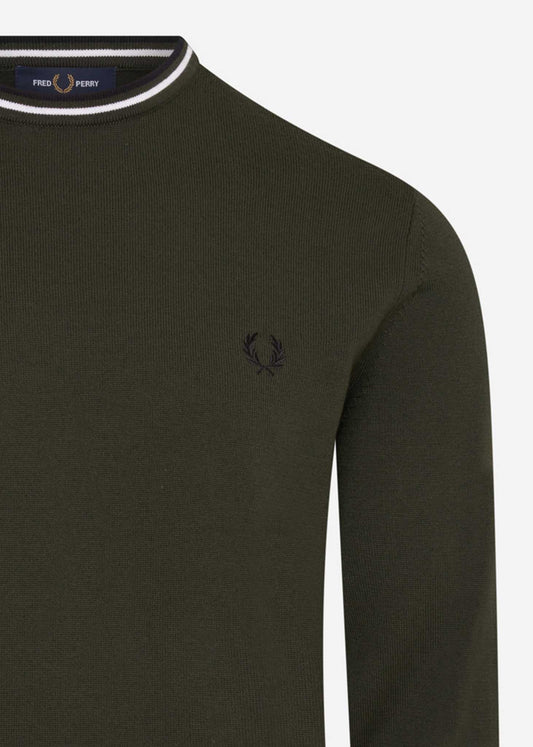 Fred Perry Truien  Classic crew neck jumper - hunting green 