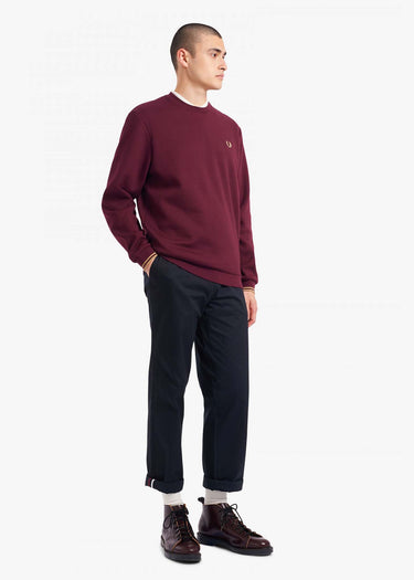 Fred Perry Truien  Fred Perry embroidered sweat - mahogany 