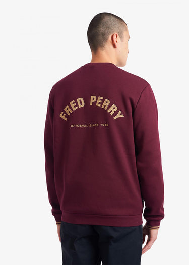 Fred Perry Truien  Fred Perry embroidered sweat - mahogany 