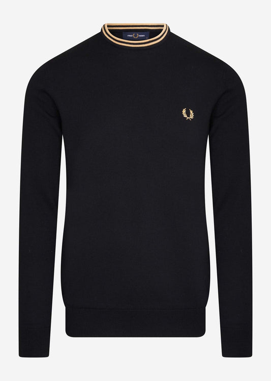 Fred Perry Truien  Classic crew neck jumper - black champagne 