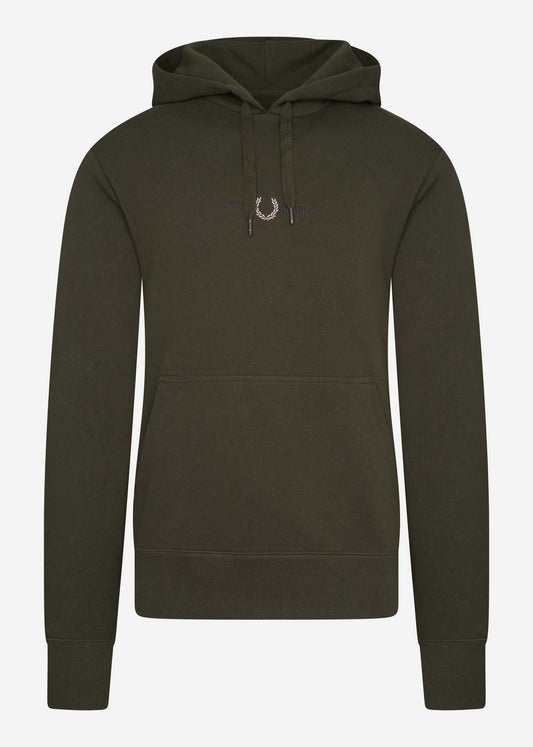 Fred Perry Hoodies  Embroidered hooded sweatshirt - hunting green 
