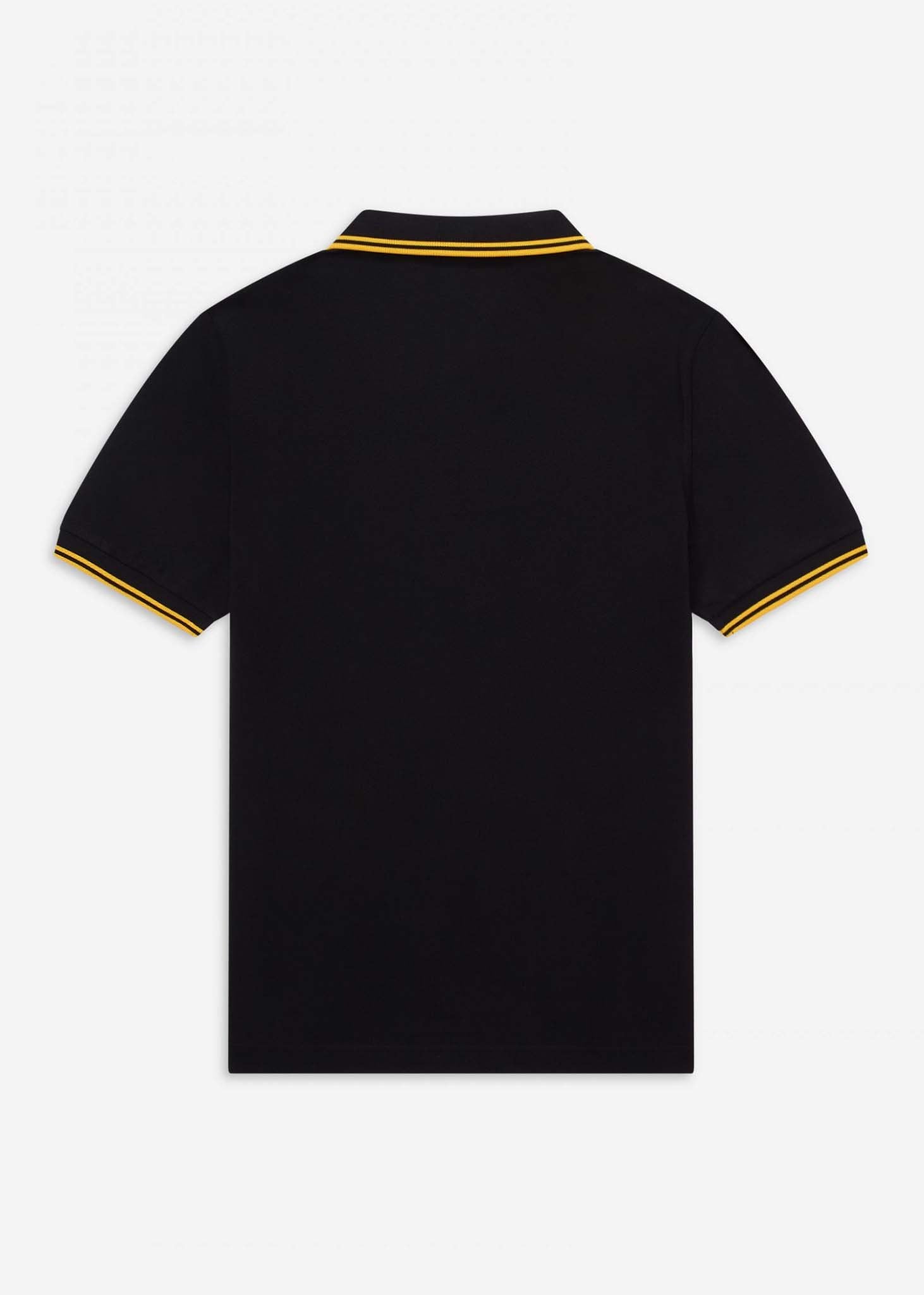 Fred perry black twin best sale tipped polo