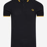 Fred Perry Polo's  Twin tipped aw polo - black / new yellow 