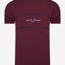 Fred Perry T-shirts  Embroidered panel t - mahogany 