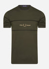 Fred Perry T-shirts  Embroidered panel t - hunting green 