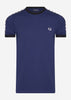 Fred Perry T-shirts  Taped ringer t-shirt - french navy 