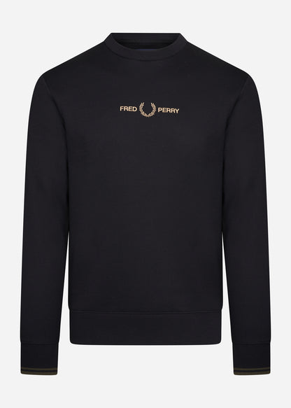 Fred Perry Truien  Graphic sweatshirt - black gold 