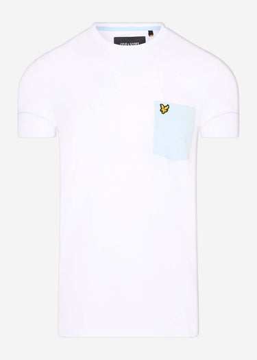 Lyle & Scott T-shirts  Contrast pocket t-shirt - white deck blue 