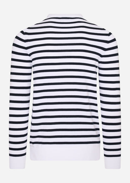 Lyle & Scott Truien  Breton stripe jumper - white 