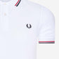 Fred Perry Polo's  Twin tipped fred perry shirt - white bright red navy 