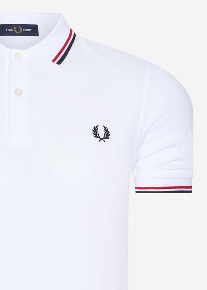 Fred Perry Polo's  Twin tipped fred perry shirt - white bright red navy 